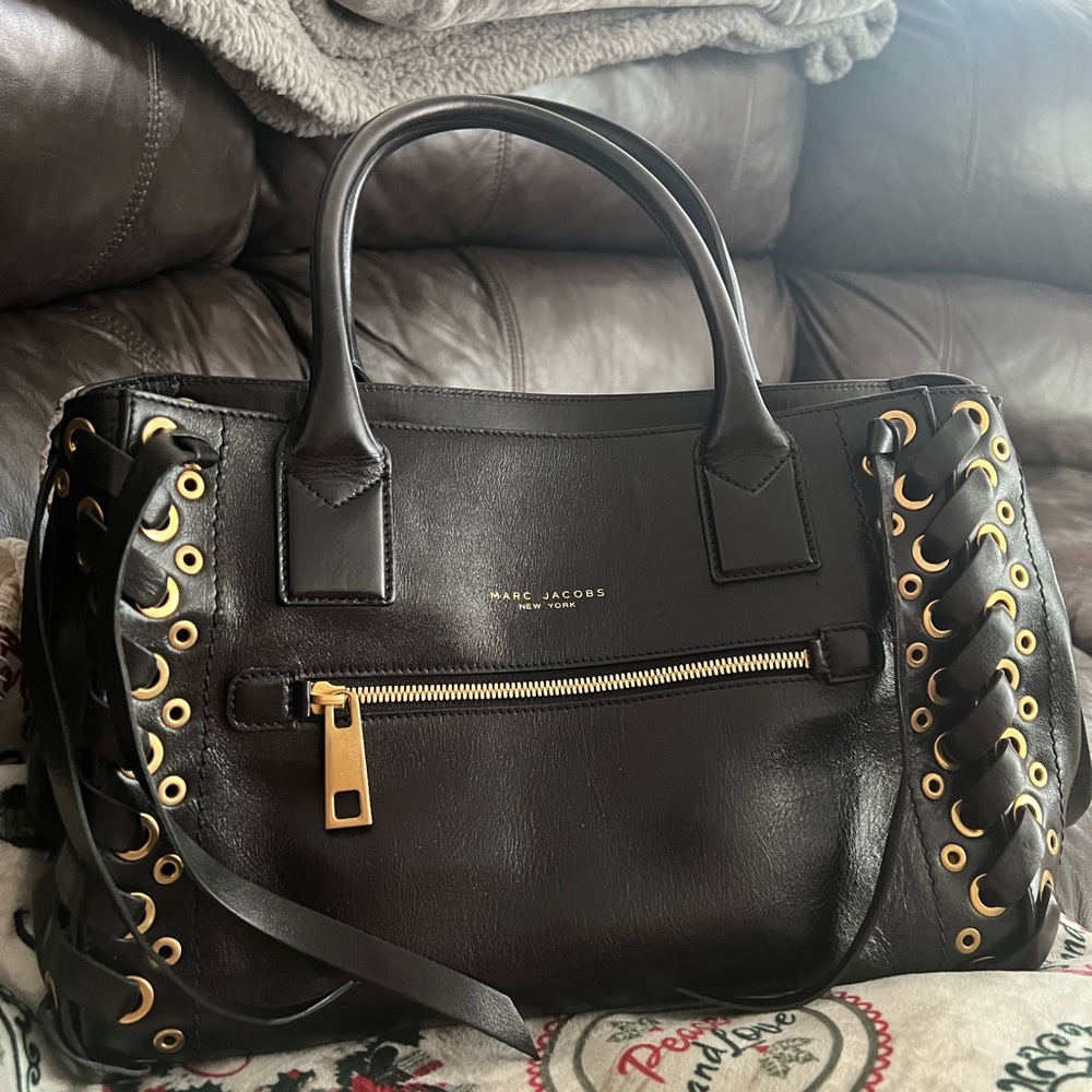 Authentic black leather high-end Mark Jacobs bag brand new